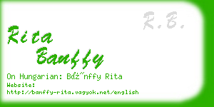 rita banffy business card